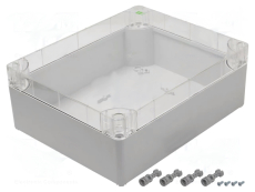 Gehäuse teiltransparent 253x313x115mm IP65 grau/transparent