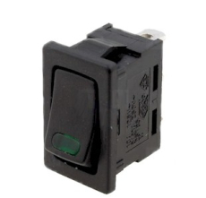 Wippschalter 1Pol.EIN AUS250V/3A 21x15mm LED-grün
