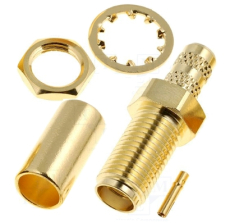 SMA Einbaubuchse RG58 crimpbar Buchsenkontakt