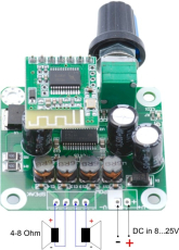 Audioverstärker 2 x 30W Class D mit Bluetooth