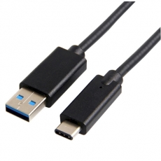 USB-C Stecker auf USB-A Stecker 0.5M Kabel Schwarz