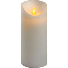 Kerze Led Flackereffekt 18cm Echtwachs weiß Timer