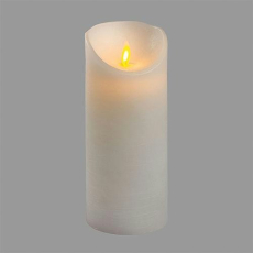 Kerze Led Flackereffekt 18cm Echtwachs weiß Timer