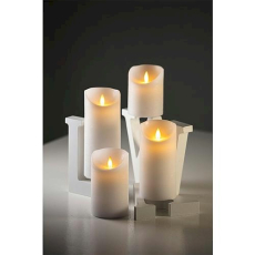 Kerze Led Flackereffekt 18cm Echtwachs weiß Timer