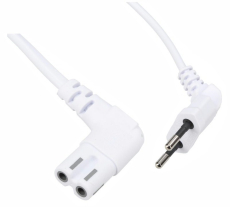 Netzkabel Doppelnut gewinkelt 5m weiß