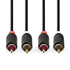 Cinchkabel 2x Stecker -> 2x Stecker 2m vergoldet