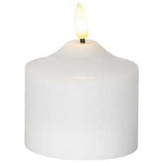 Kerze Led Flamme 9,5cm Echtwachs weiß Timer