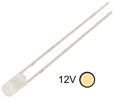 Led 3mm warmweiß 12V 10mA 4200mcd diffus 140°