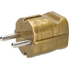 Schukostecker gerade 230V/16A gold