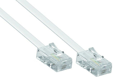 Modularkabel 2m 6/4 weissRJ11/RJ11