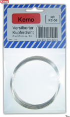 Kupferdraht versilbert DM 0.6mm 10m Bund CU-AG