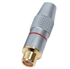 Cinch Kupplung Metall vergoldet Rot High End