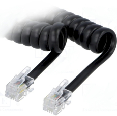 Modular-Spiralkabel 4/4 5m sw für Telefonhörer
