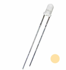 Led 3mm warmweiß 1120mcd diffus 2,8V 20mA, 70°