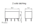 Relais 12VDC 2xUM 3A/30V bistabil 2 Spulen