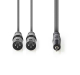XLR Kabel 2x XRL Stecker -> 1x Klinkenst. 3,5 st.