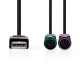 USB Adapter USB-A/2x PS2 für Maus und Tastatur