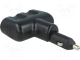 Zigarettenanzünder Adapter 1xStecker-2xBuchsen mit USB-Buchse