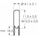 Drahtlämpchen 24V 40mA 0,96W DM=4.1mm L=11.5mm