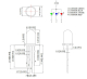 Led 5mm RGB dreifarbig 20mA 25° gemeinsame Anode