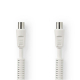 TV-Anschlusskabel 2M 120dB Stecker-Kupplung weiß
