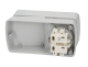 Gehäuse mit Stecker und Buchse 129x64x57mm weiss