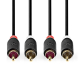 Cinchkabel 2x Stecker -> 2x Stecker 2m vergoldet