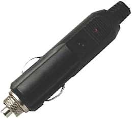 Zigarettenanzünderstecker mit Kabelführung, mit Betriebs-LED und 5A- Sicherung