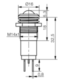 Signallampe LED grün 12...14V DC/AC Ø14.2mm