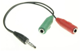 Klinkenstecker 3,5mm auf 2xKupplung für PC-Headset