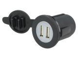 USB Einbausteckdose 2x USB/A Buchse 5V/2,1A Eingang 12...24V DC