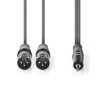 XLR Kabel 2x XRL Stecker -> 1x Klinkenst. 3,5 st.