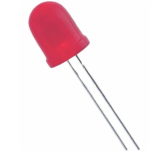 LED 10mm rot 900mcd. 1,95-2,5V 20mA diffus