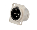 XLR Einbaustecker 3p. nickel lötbar Neutrik NC3MDL1