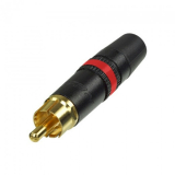 CINCH STECKER vergoldet Rot REAN Profi