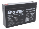 Akku Bleigel 6V 7,2Ah 151x34x100mm AGM BPOWER