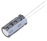 22uF/250V radial Ø10x20mm 105°C ELKO