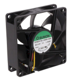 Lüfter 80x80x25 12V 33dBA 1,66W 3pol. Gleitlager