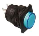 Schalter EIN/AUS blau mit LED 1A/250VAC DM16mm
