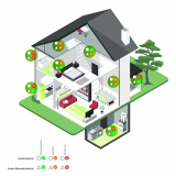 Gasmelder für Kohlenmonoxid Ø122x36mm Batteriebetrieb 2xAA