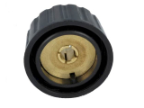 Drehknopf Ø 36mm 6mm Achse schwarz mit Deckel