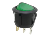 Wippschalter 1pol.EIN AUS12V/6A rund 20,2mm grün