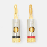 Bananenstecker 4mm Paar High-End rot/schwarz vergoldet