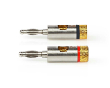 Bananenstecker 4mm Paar High-End rot/schwarz vergoldet