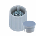 Drehknopf 15x17mm 6mm Achse grau mit Deckel