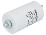 Motorkondensator 12uF 450V Ø40x70mm mit FastOn Stecker 6,3mm