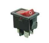 Wippschalter 2pol.EIN AUS250V/4A 21x15mm rot bel.
