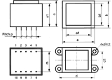 Print-Trafo 2x15V/230V 150mA 4,5VA 2x150mA INDEL