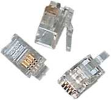 MODULAR-Stecker 4/4 RJ9 4pol. für Flachkabel