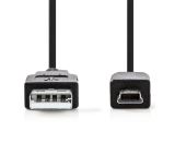 USB2.0-A Stecker/USB2.0 Mini Stecker 5m Kabel 5pol.